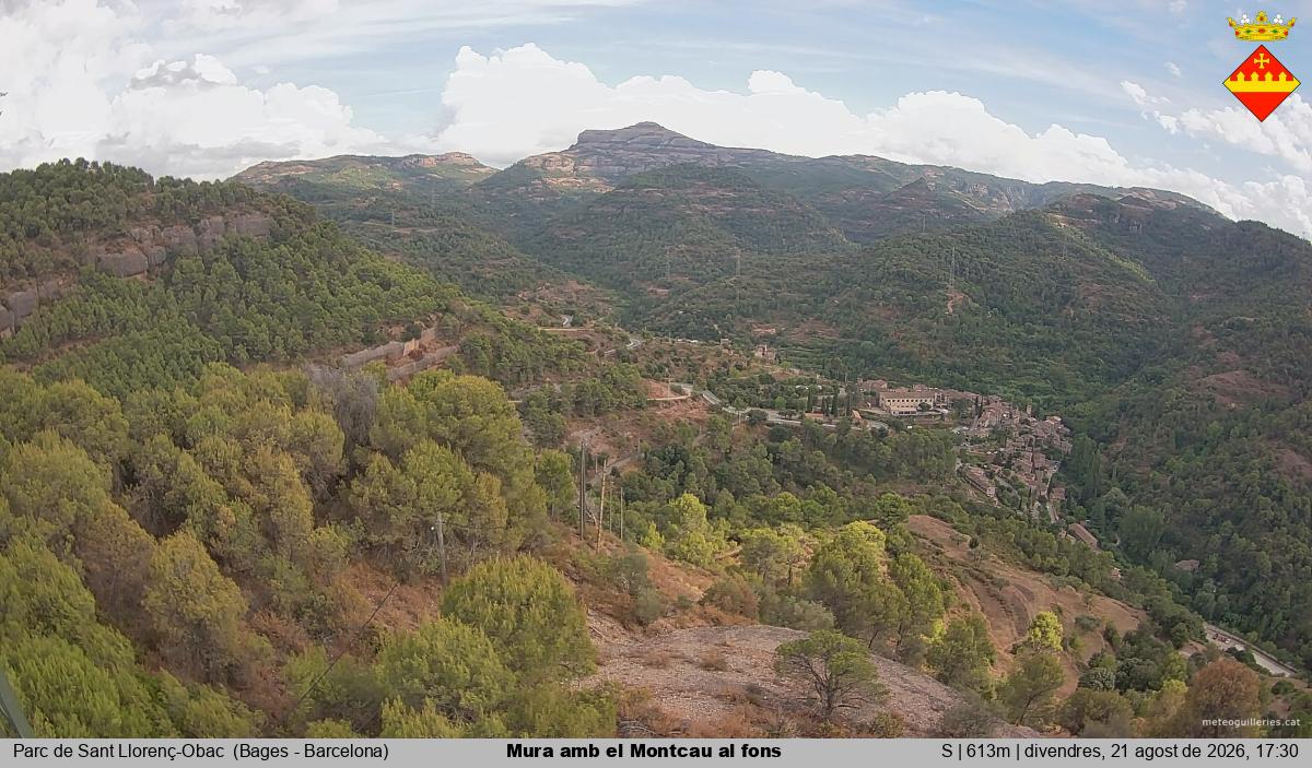 Mura amb el Montcau al fons