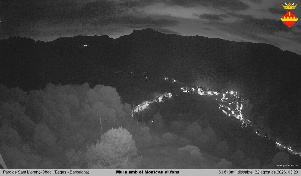 Mura amb el Montcau al fons