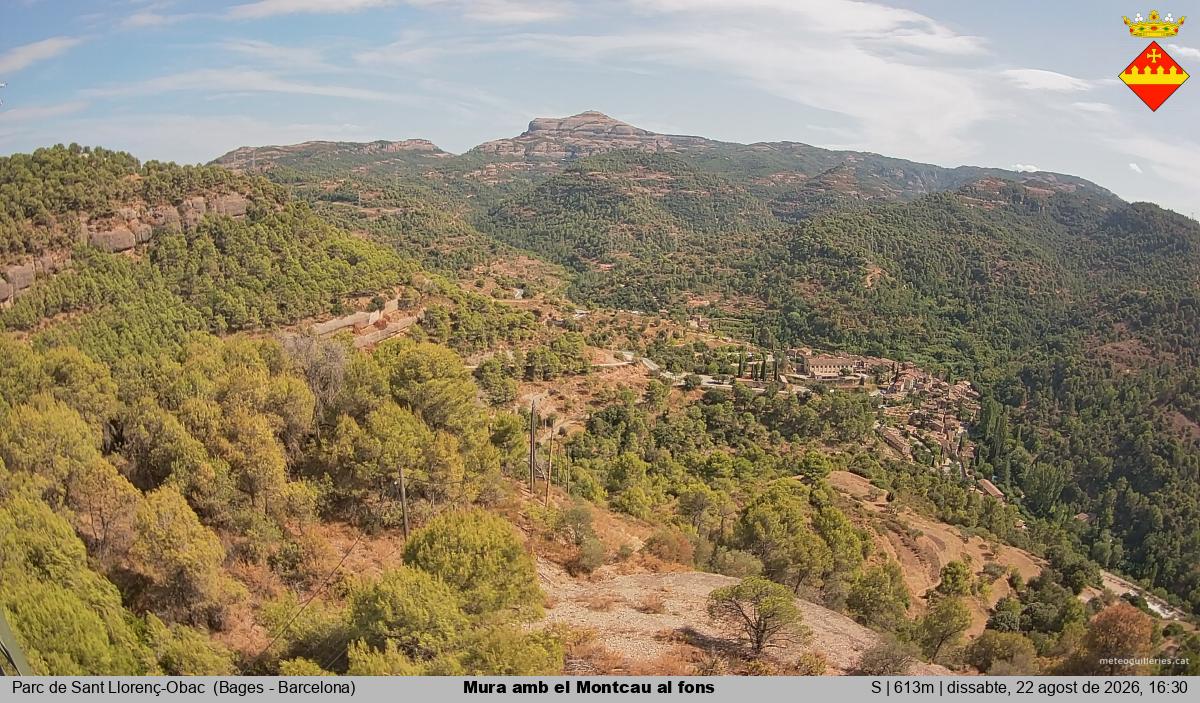 Mura amb el Montcau al fons