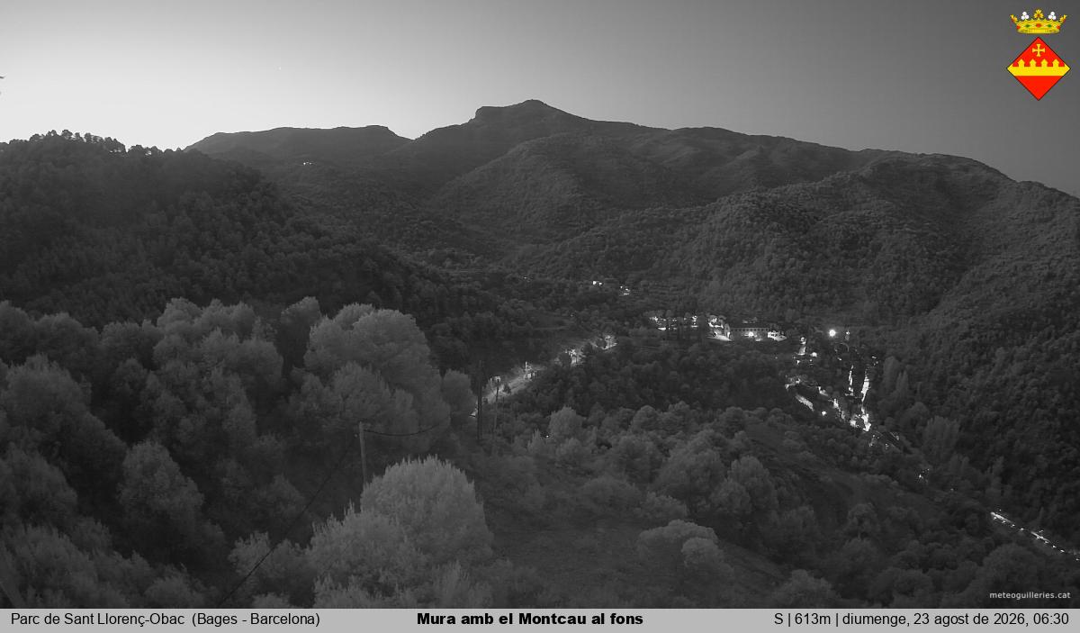 Mura amb el Montcau al fons