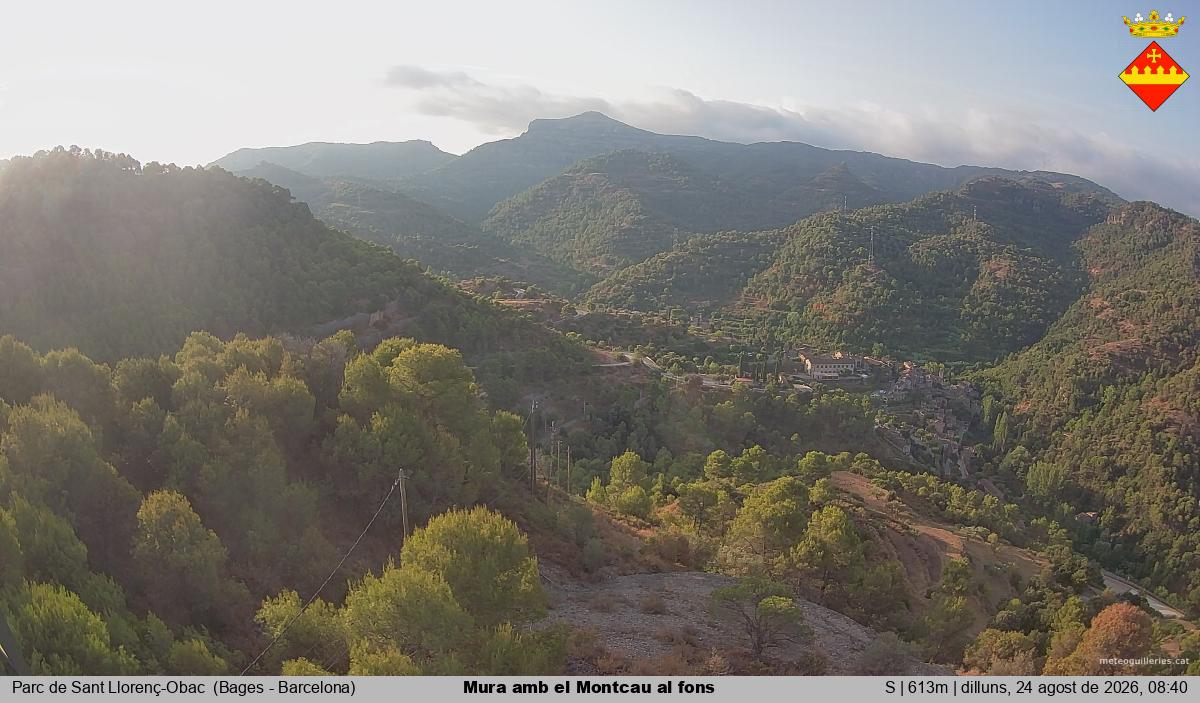 Mura amb el Montcau al fons