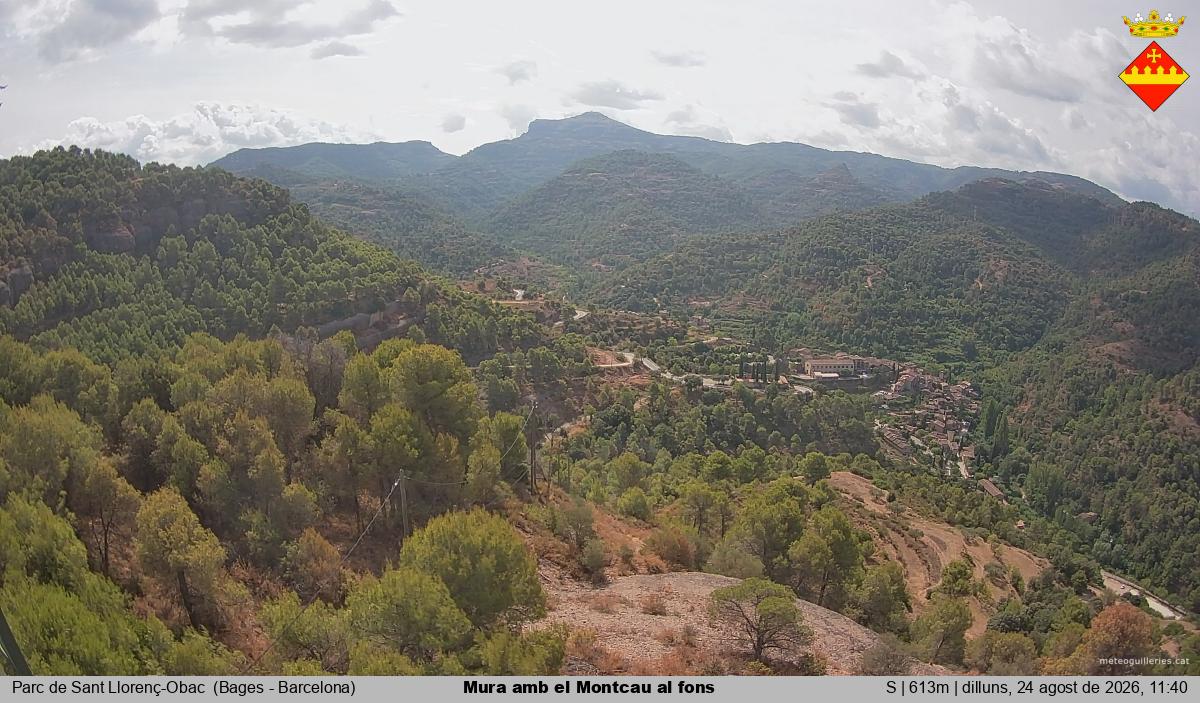 Mura amb el Montcau al fons