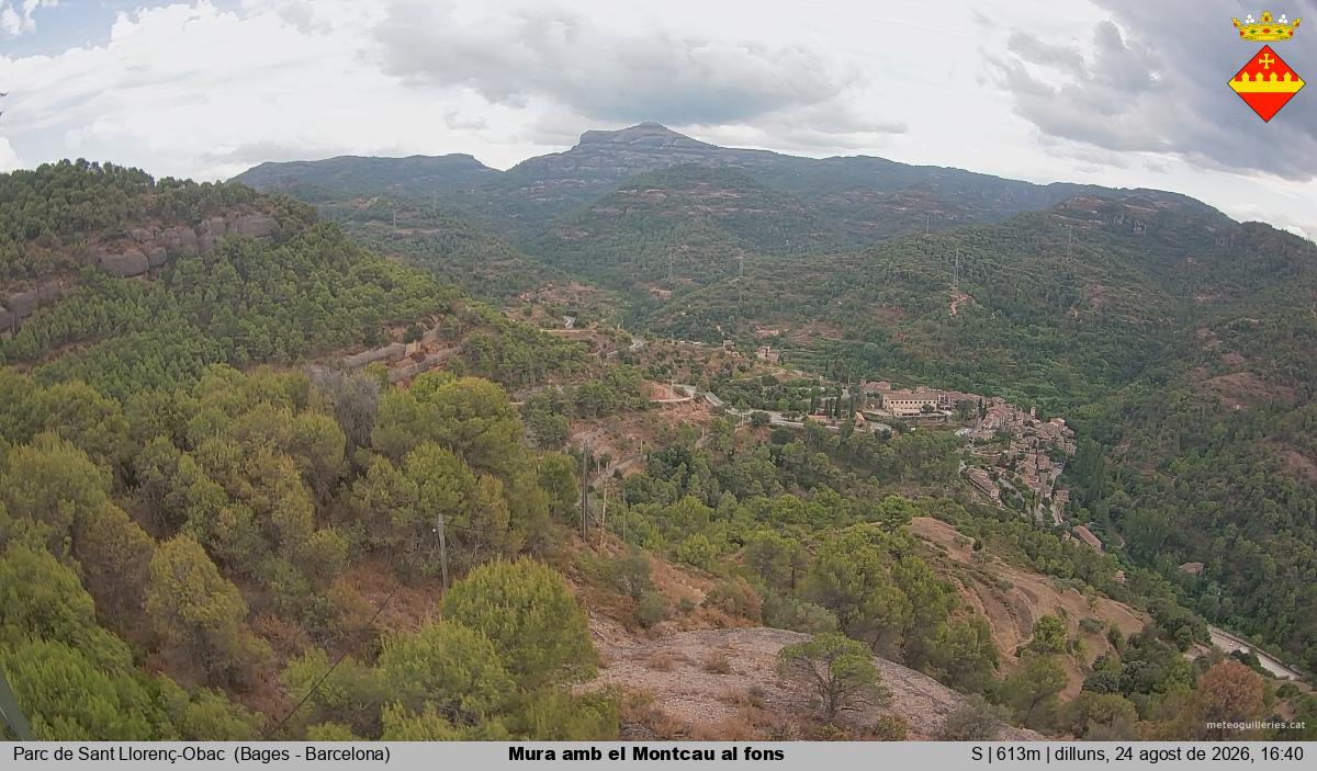 Mura amb el Montcau al fons