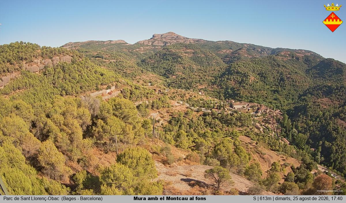 Mura amb el Montcau al fons