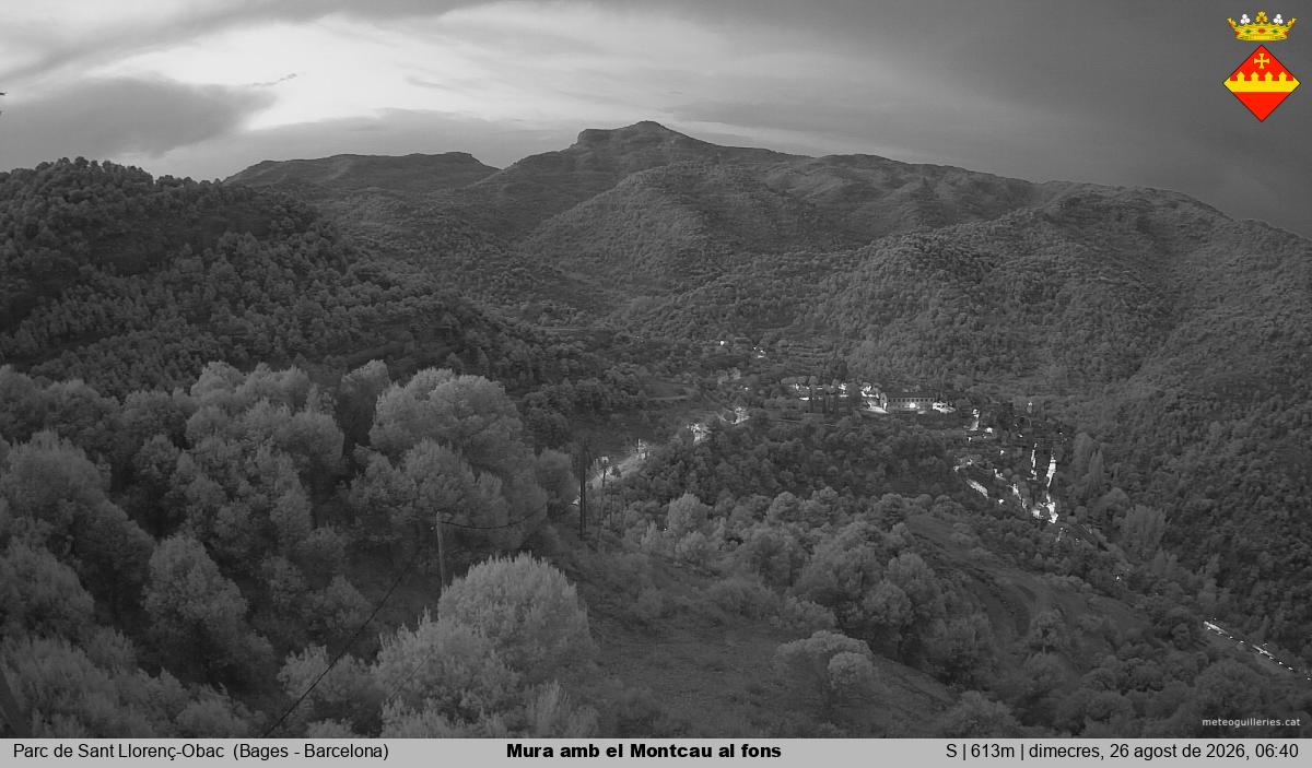 Mura amb el Montcau al fons