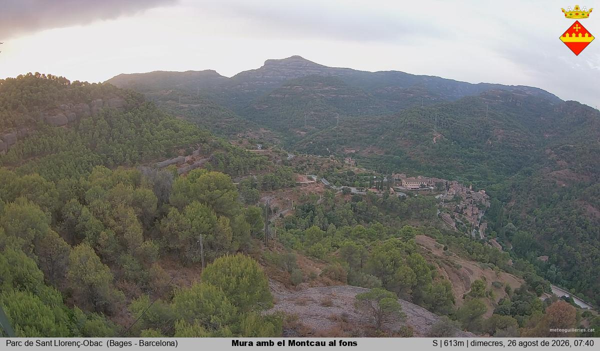 Mura amb el Montcau al fons