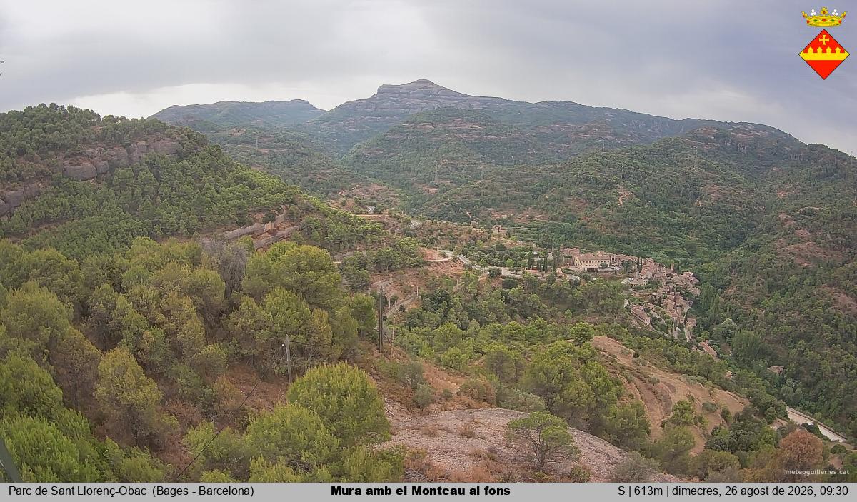 Mura amb el Montcau al fons