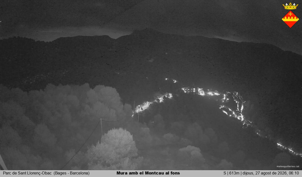 Mura amb el Montcau al fons