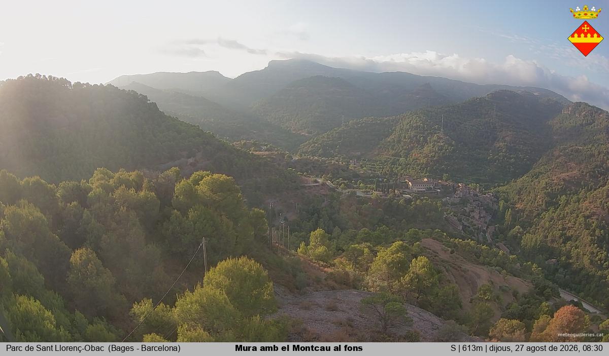 Mura amb el Montcau al fons