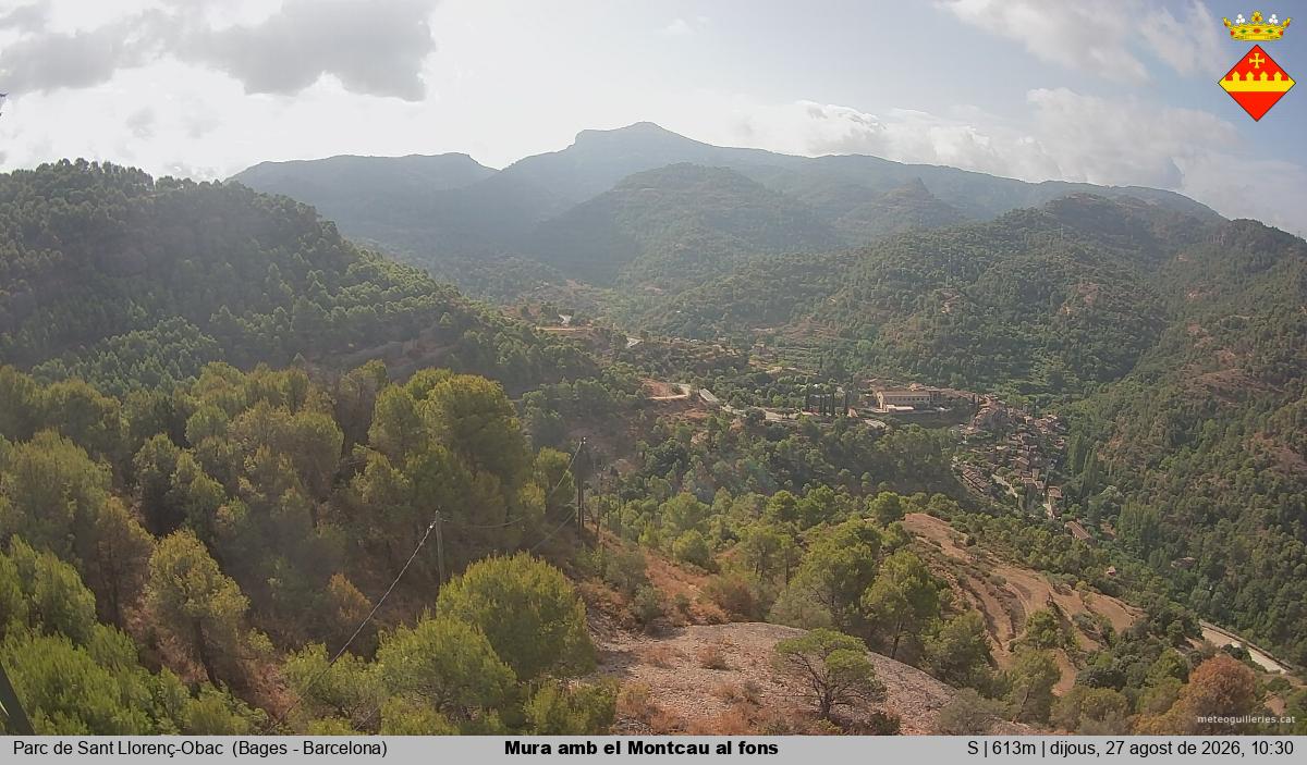 Mura amb el Montcau al fons