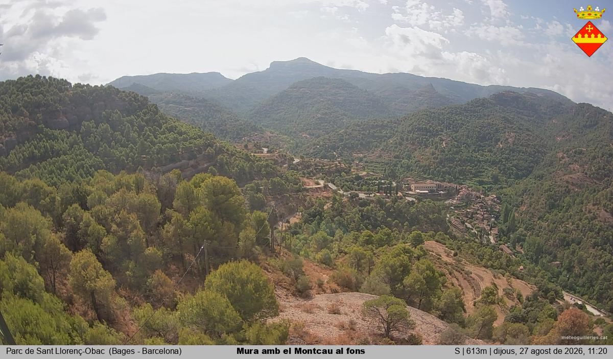 Mura amb el Montcau al fons