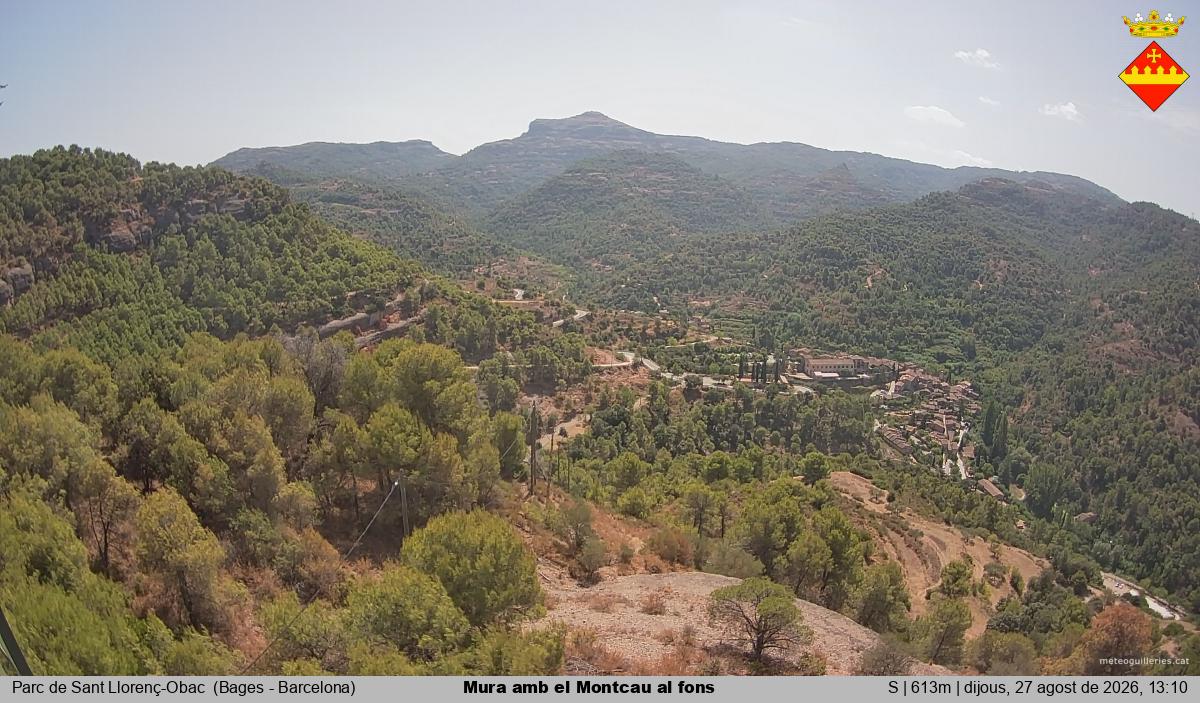 Mura amb el Montcau al fons