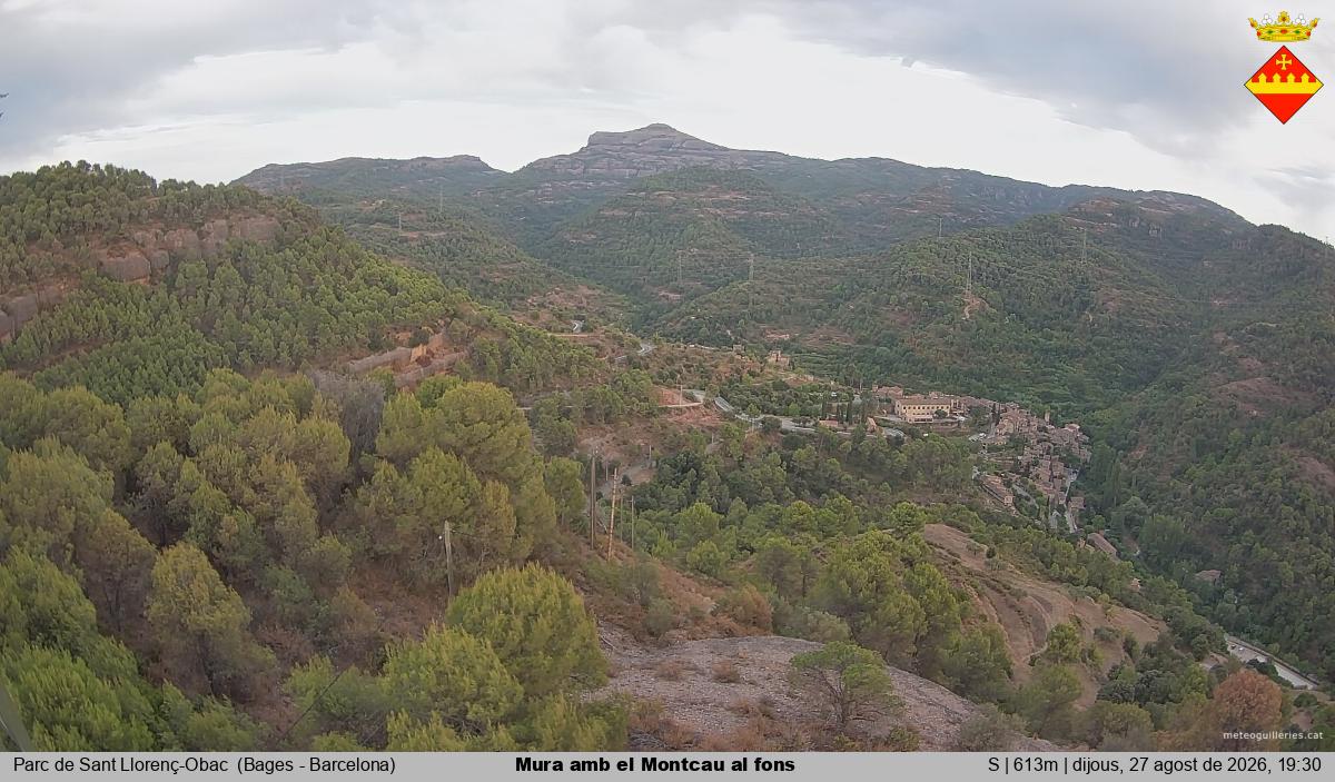 Mura amb el Montcau al fons