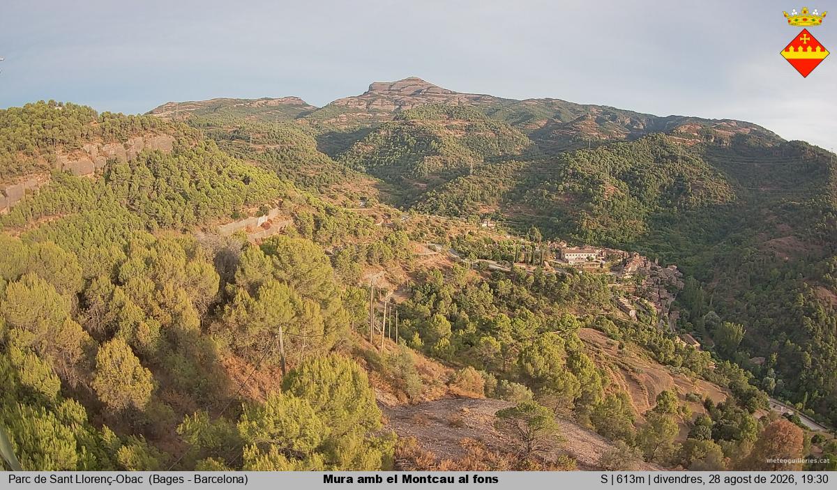 Mura amb el Montcau al fons