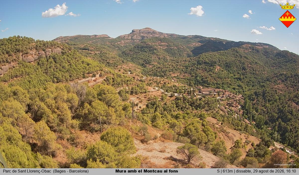 Mura amb el Montcau al fons