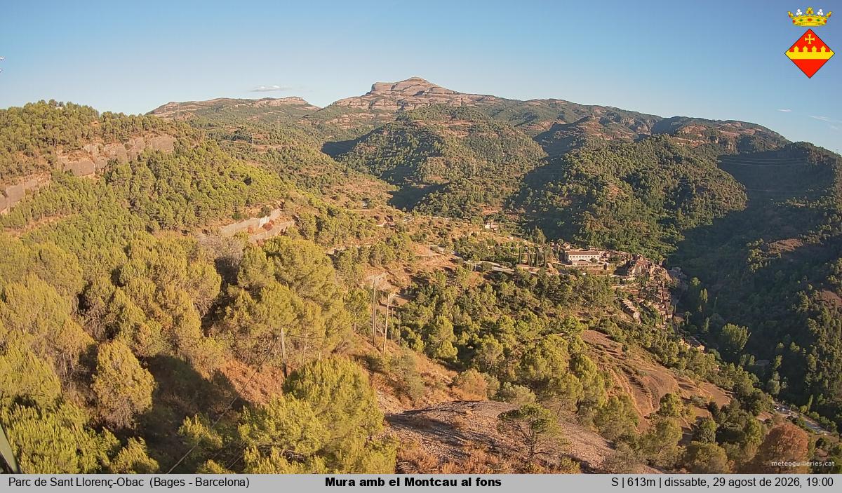 Mura amb el Montcau al fons