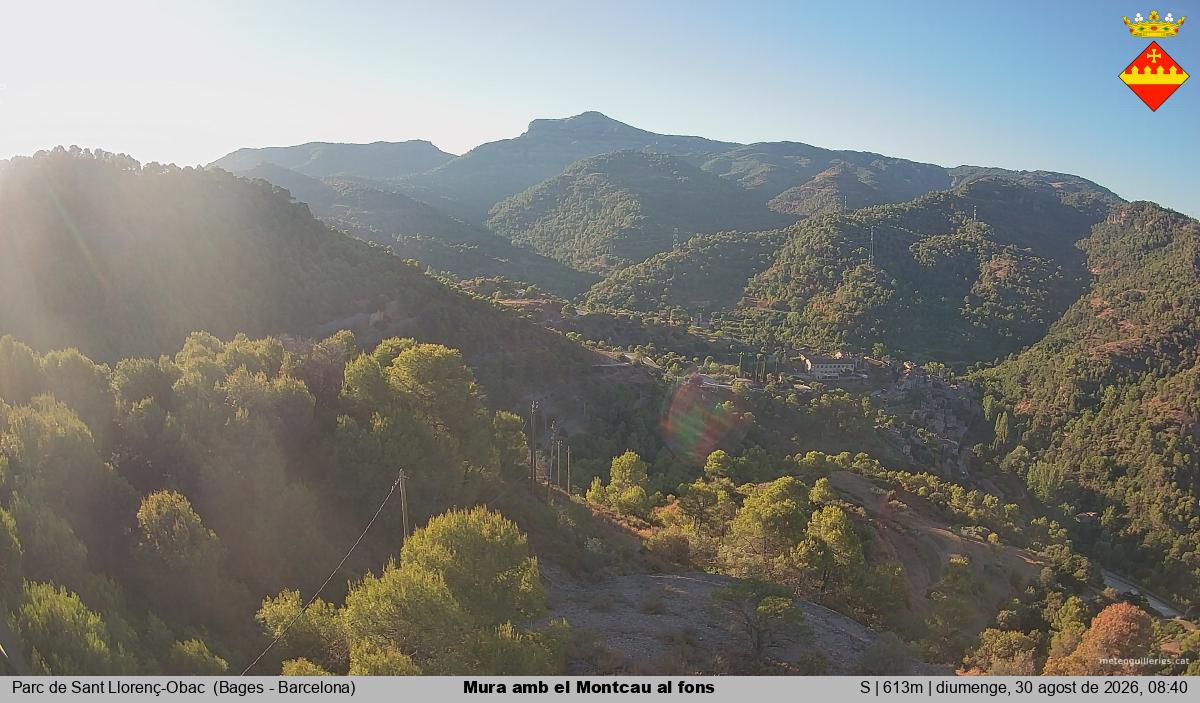 Mura amb el Montcau al fons