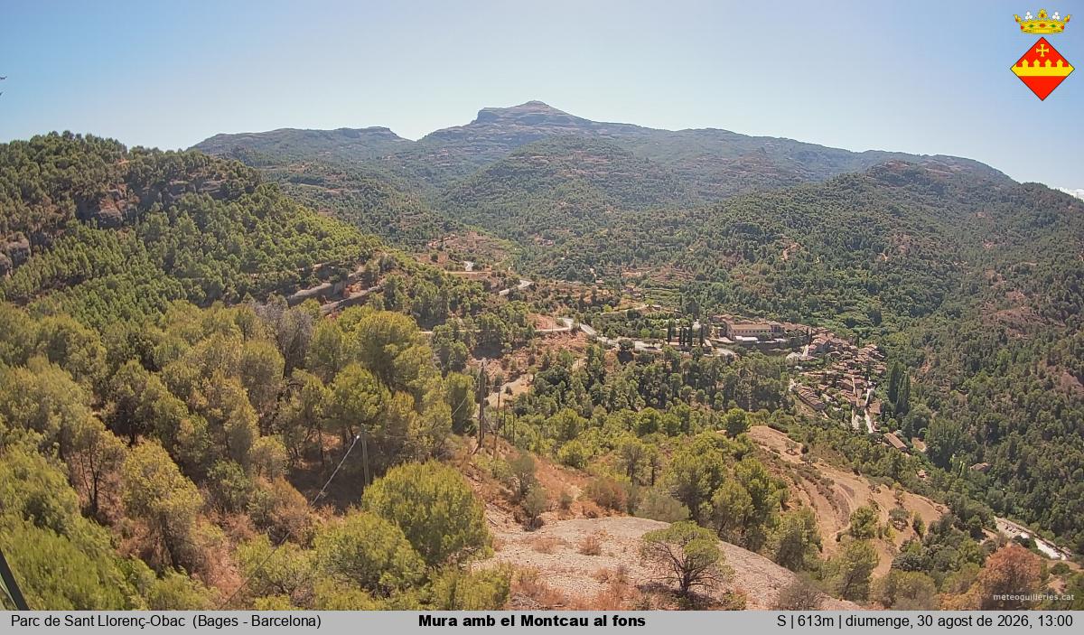 Mura amb el Montcau al fons