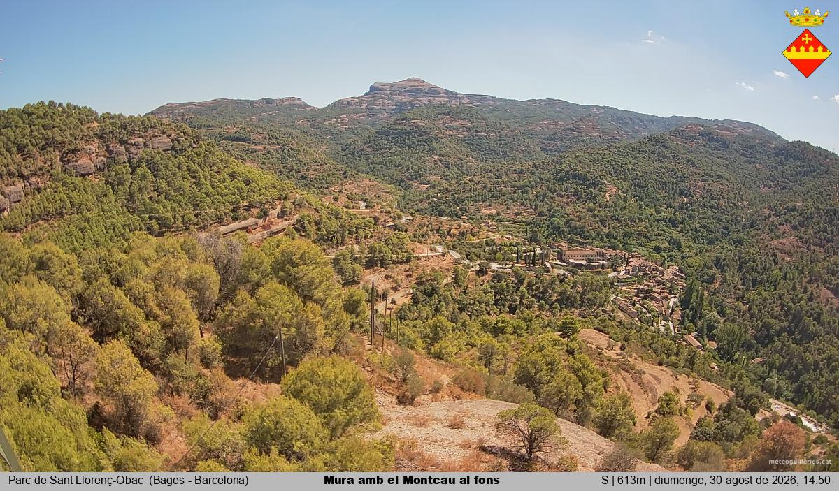 Mura amb el Montcau al fons