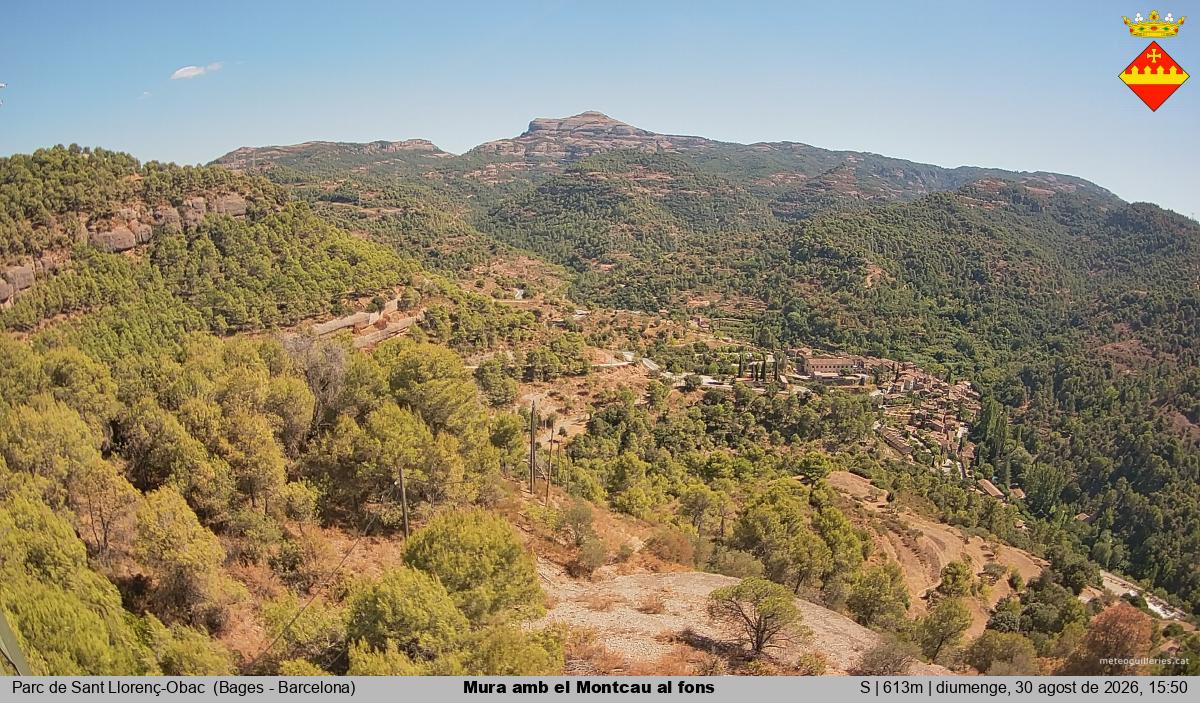 Mura amb el Montcau al fons