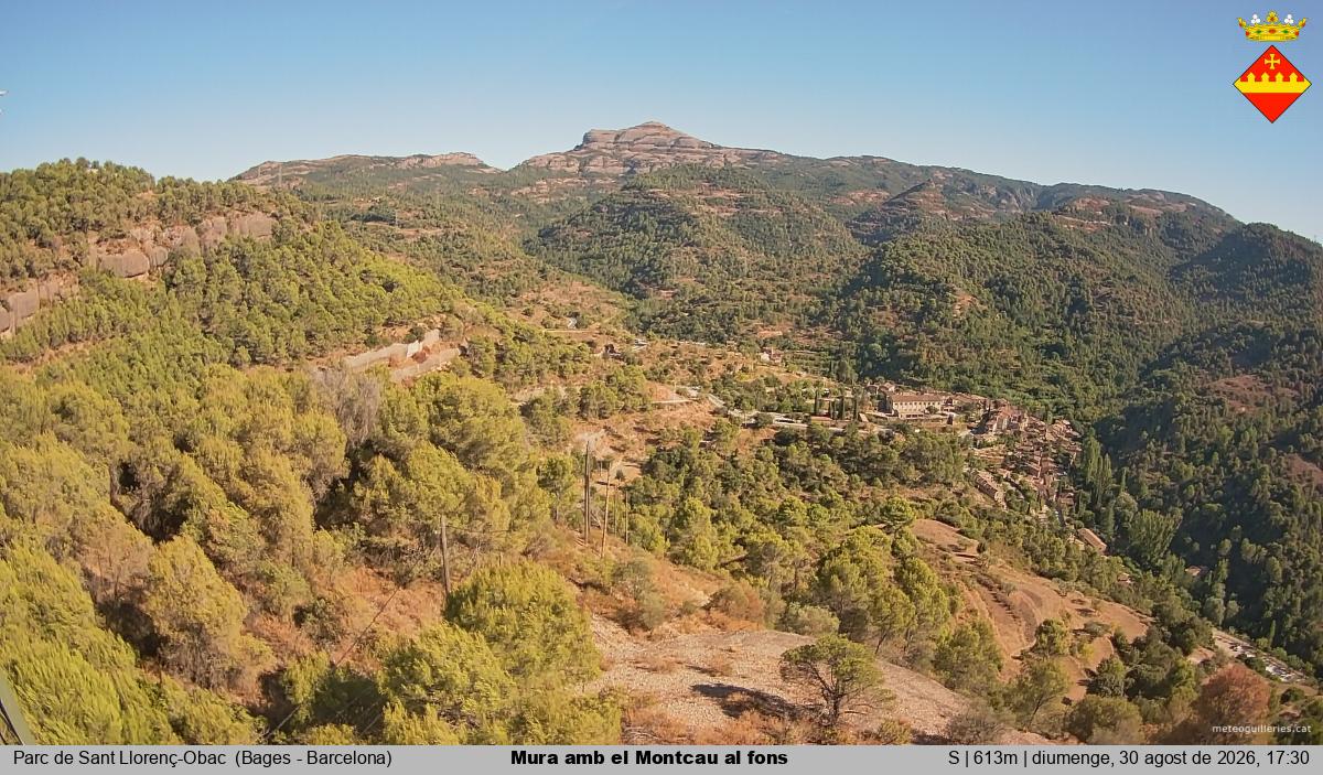 Mura amb el Montcau al fons