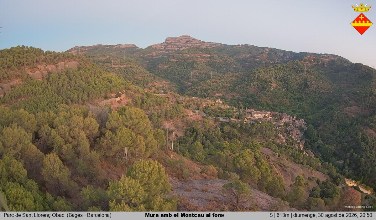 Mura amb el Montcau al fons