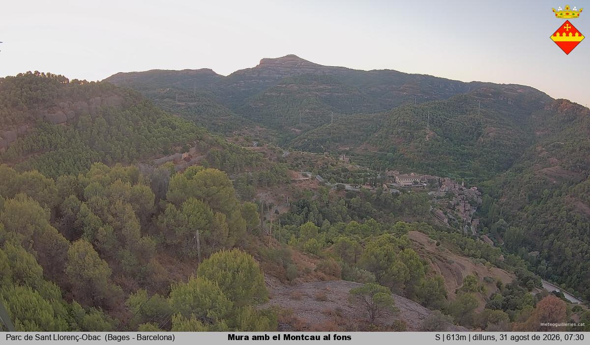 Mura amb el Montcau al fons