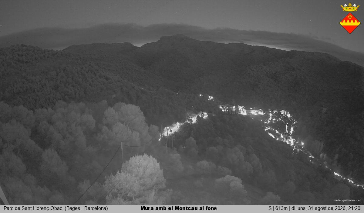 Mura amb el Montcau al fons