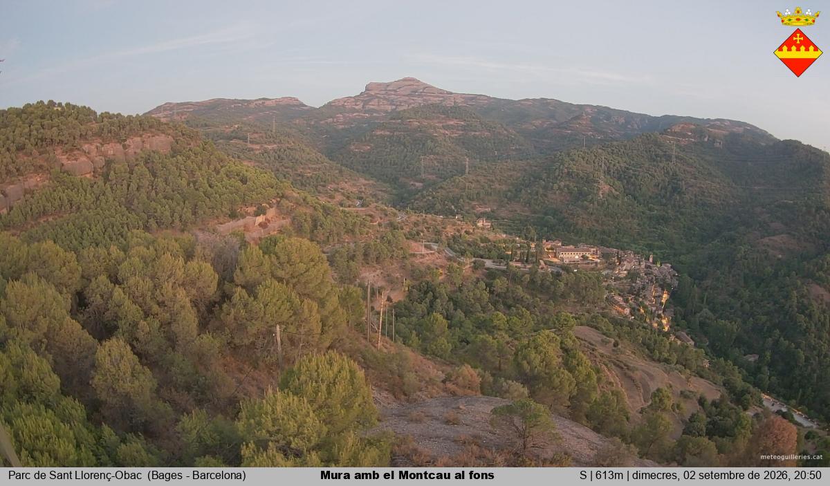 Mura amb el Montcau al fons