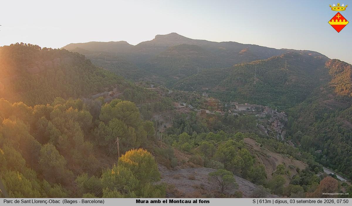 Mura amb el Montcau al fons
