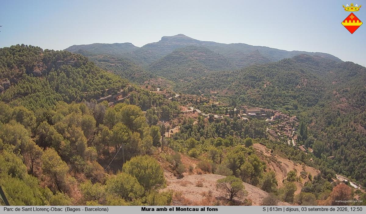 Mura amb el Montcau al fons