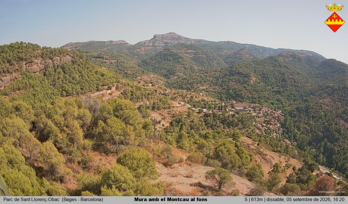 Mura amb el Montcau al fons