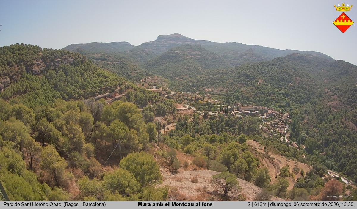 Mura amb el Montcau al fons