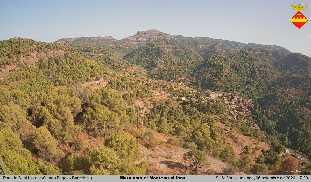 Mura amb el Montcau al fons