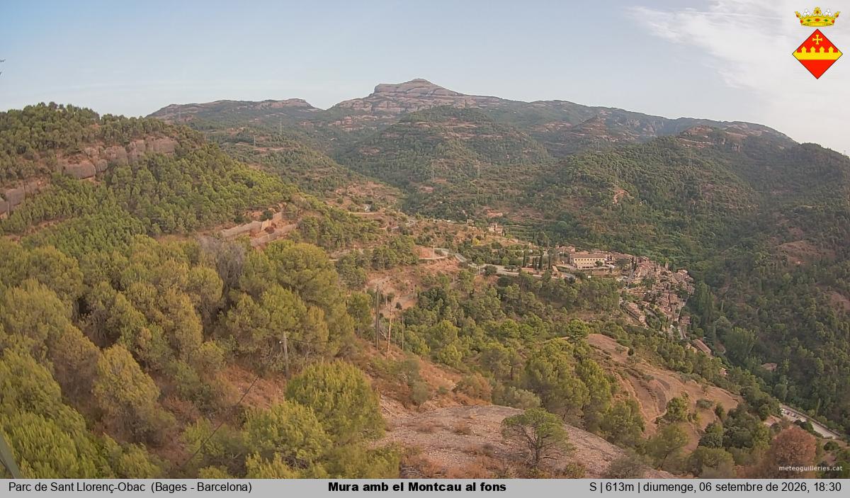Mura amb el Montcau al fons