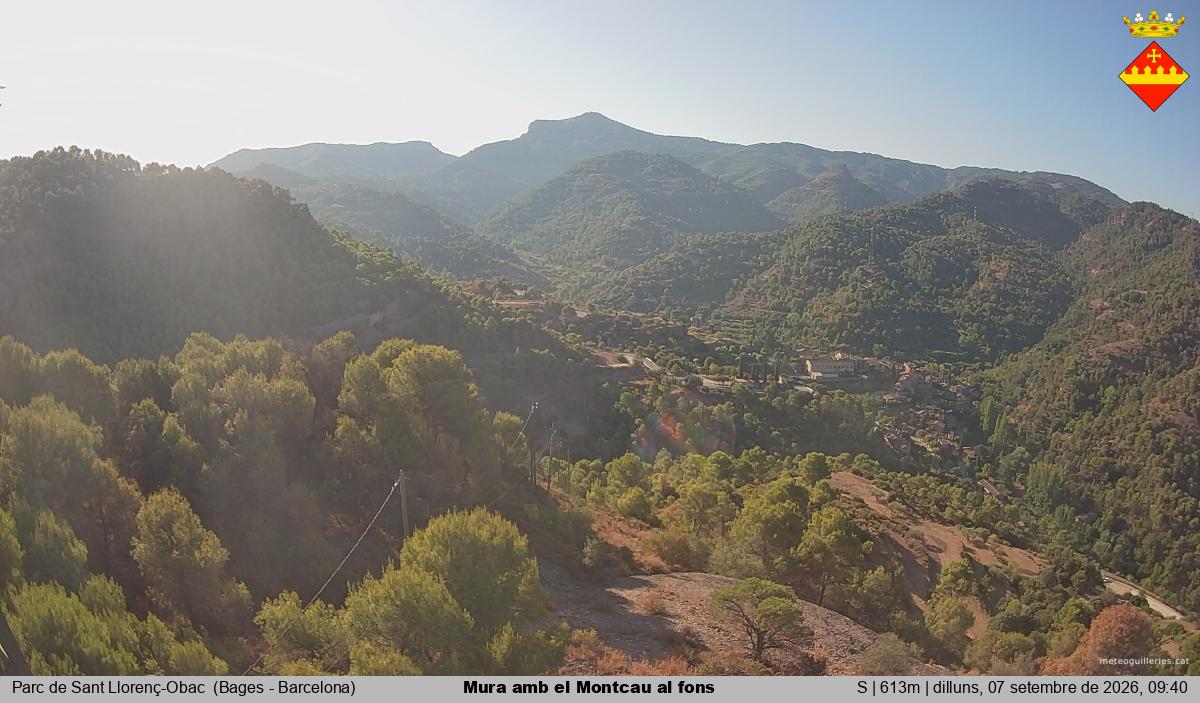 Mura amb el Montcau al fons