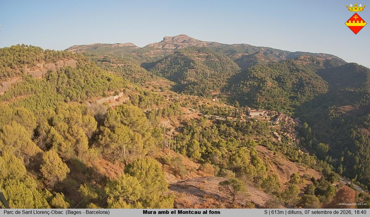 Mura amb el Montcau al fons
