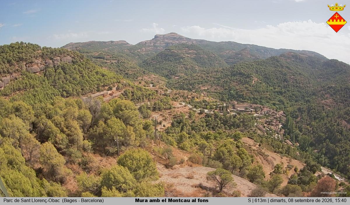 Mura amb el Montcau al fons