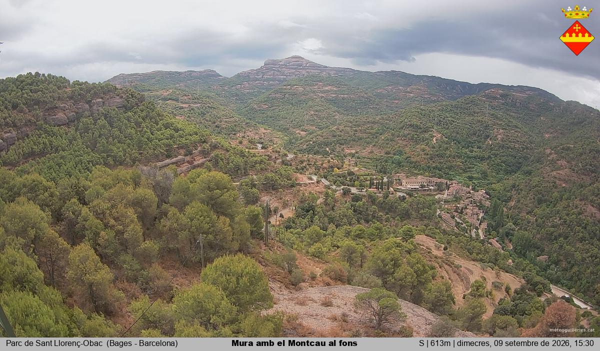 Mura amb el Montcau al fons