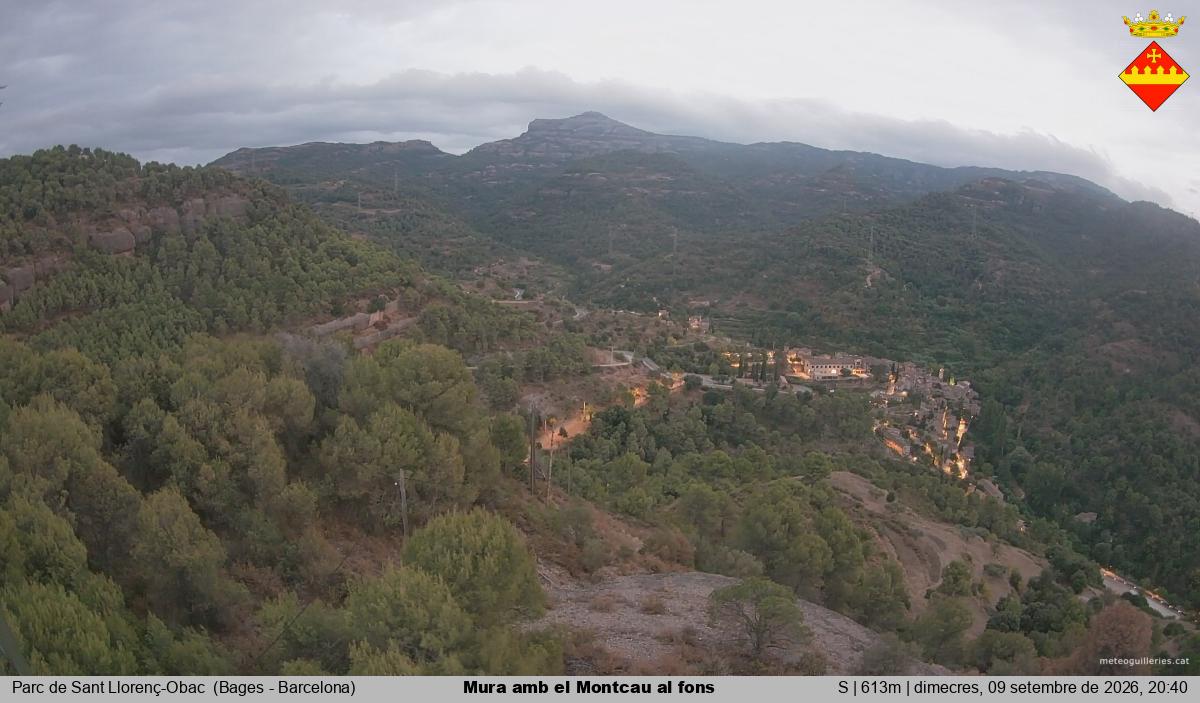 Mura amb el Montcau al fons