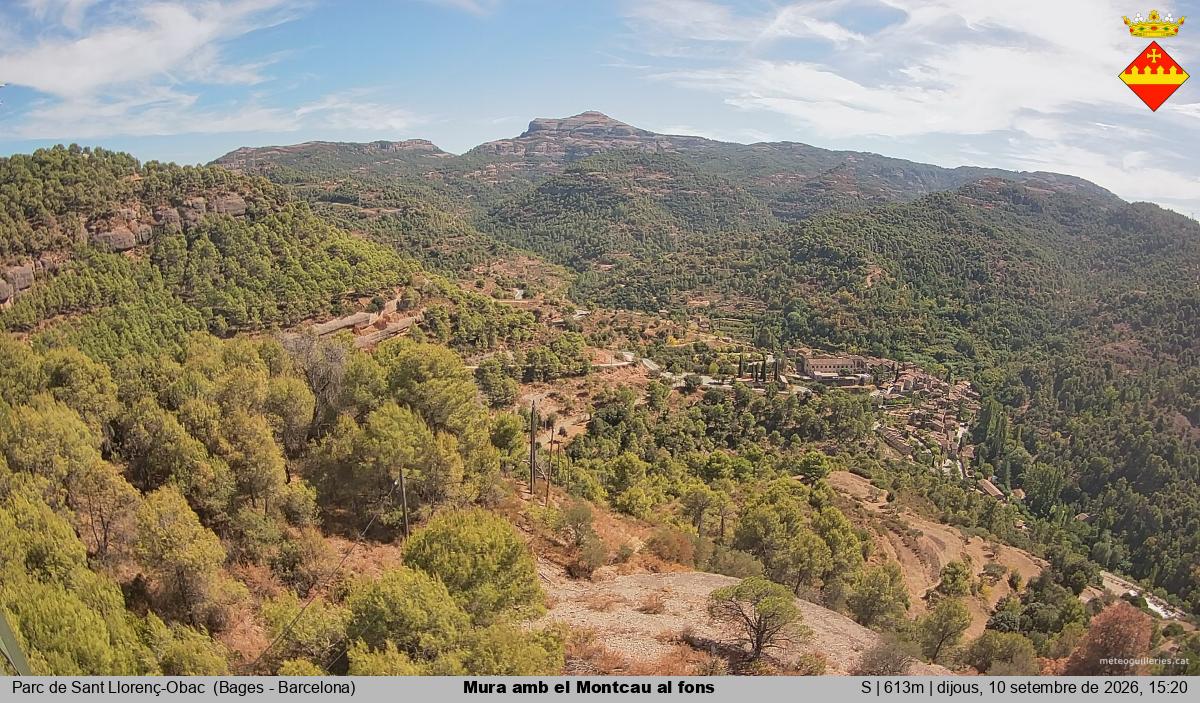 Mura amb el Montcau al fons