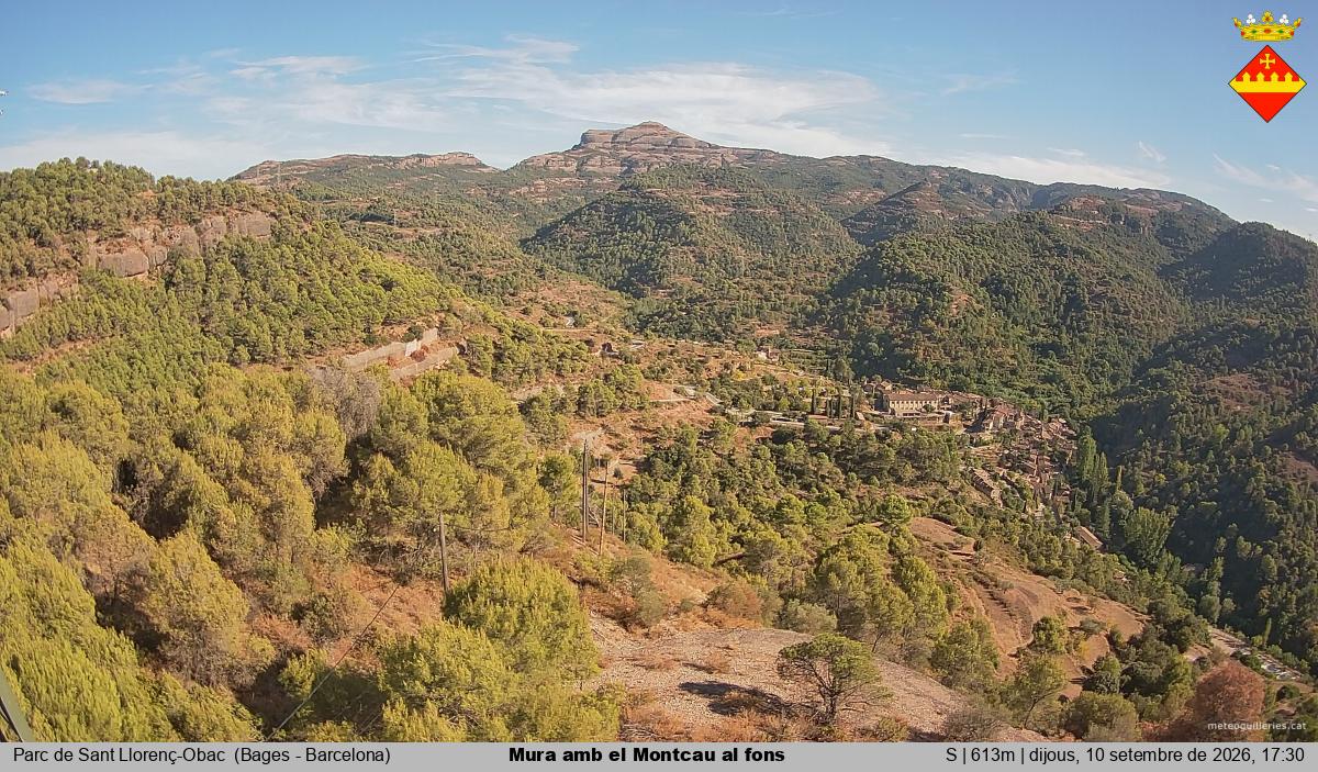 Mura amb el Montcau al fons