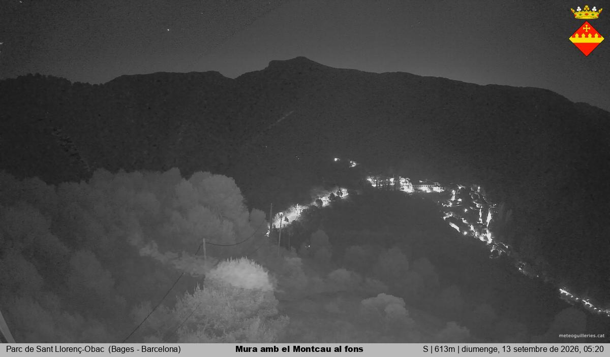 Mura amb el Montcau al fons