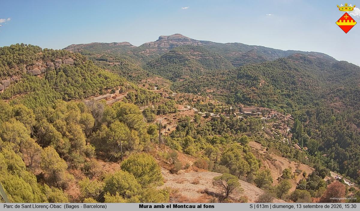 Mura amb el Montcau al fons