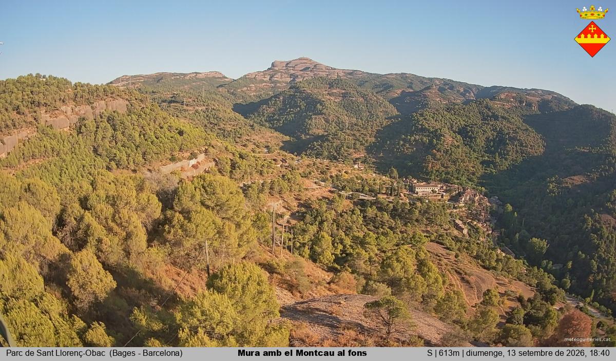 Mura amb el Montcau al fons