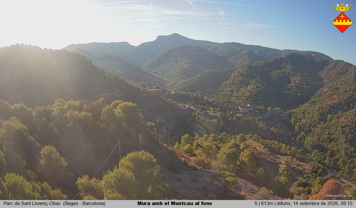 Mura amb el Montcau al fons