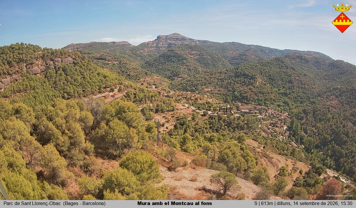 Mura amb el Montcau al fons