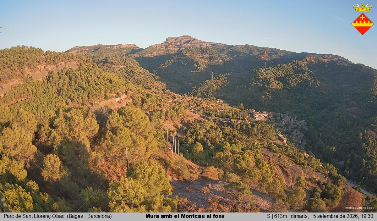 Mura amb el Montcau al fons