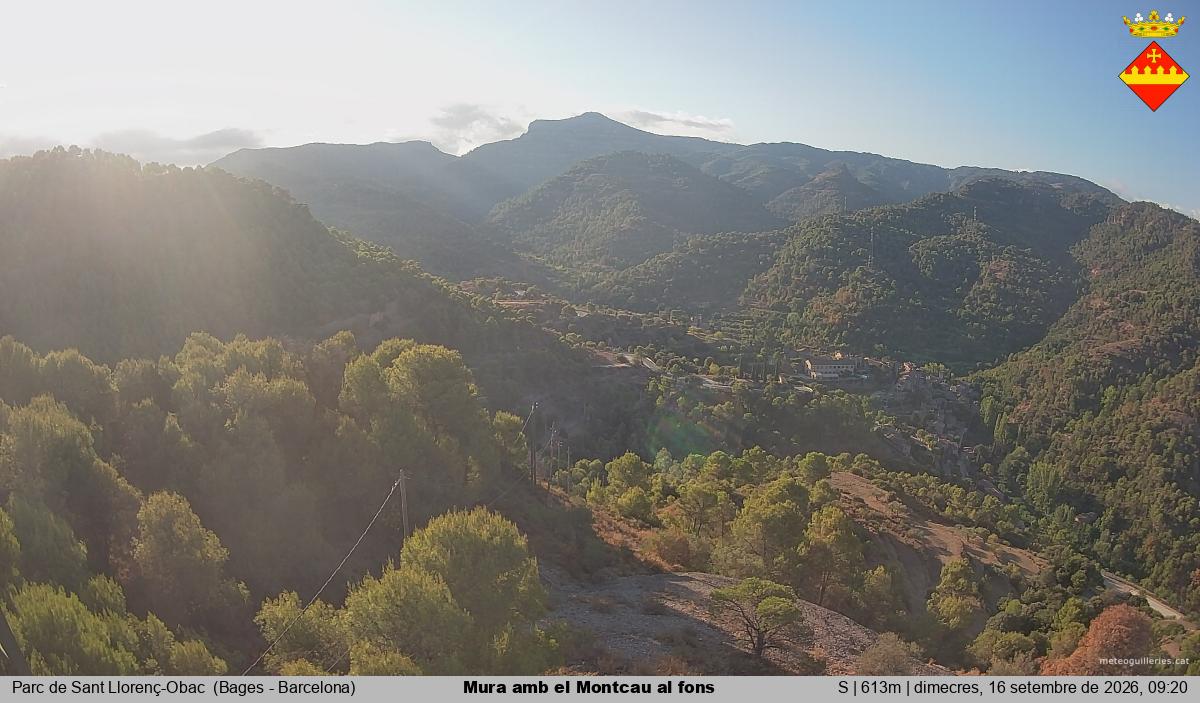 Mura amb el Montcau al fons