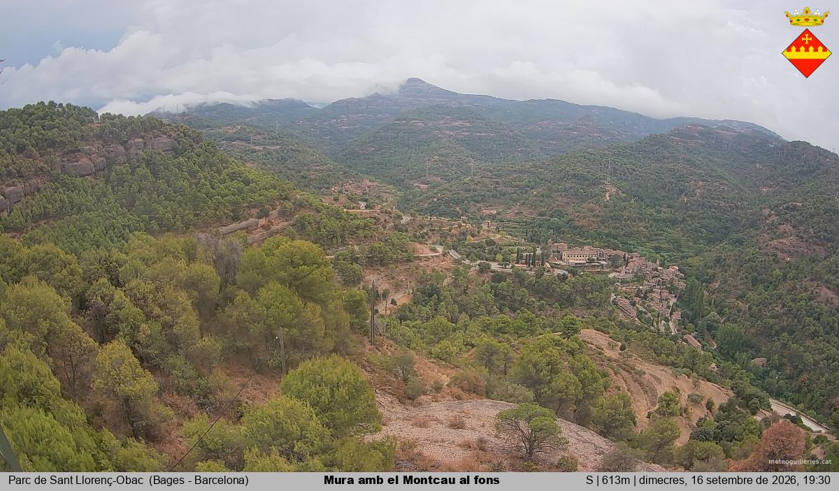 Mura amb el Montcau al fons